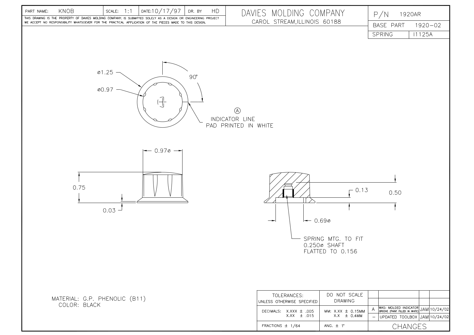 Davies Molding 1920AR Reference Drawing