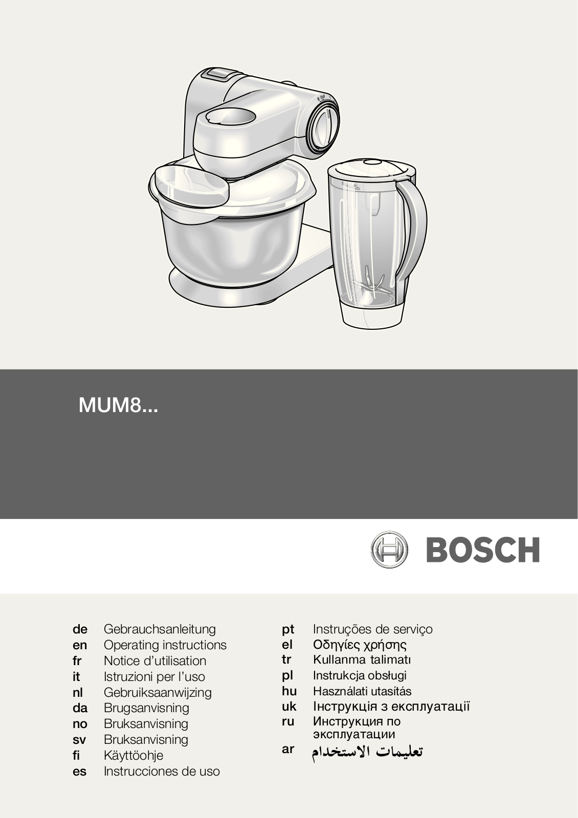 Bosch MUM 86R1 User Manual