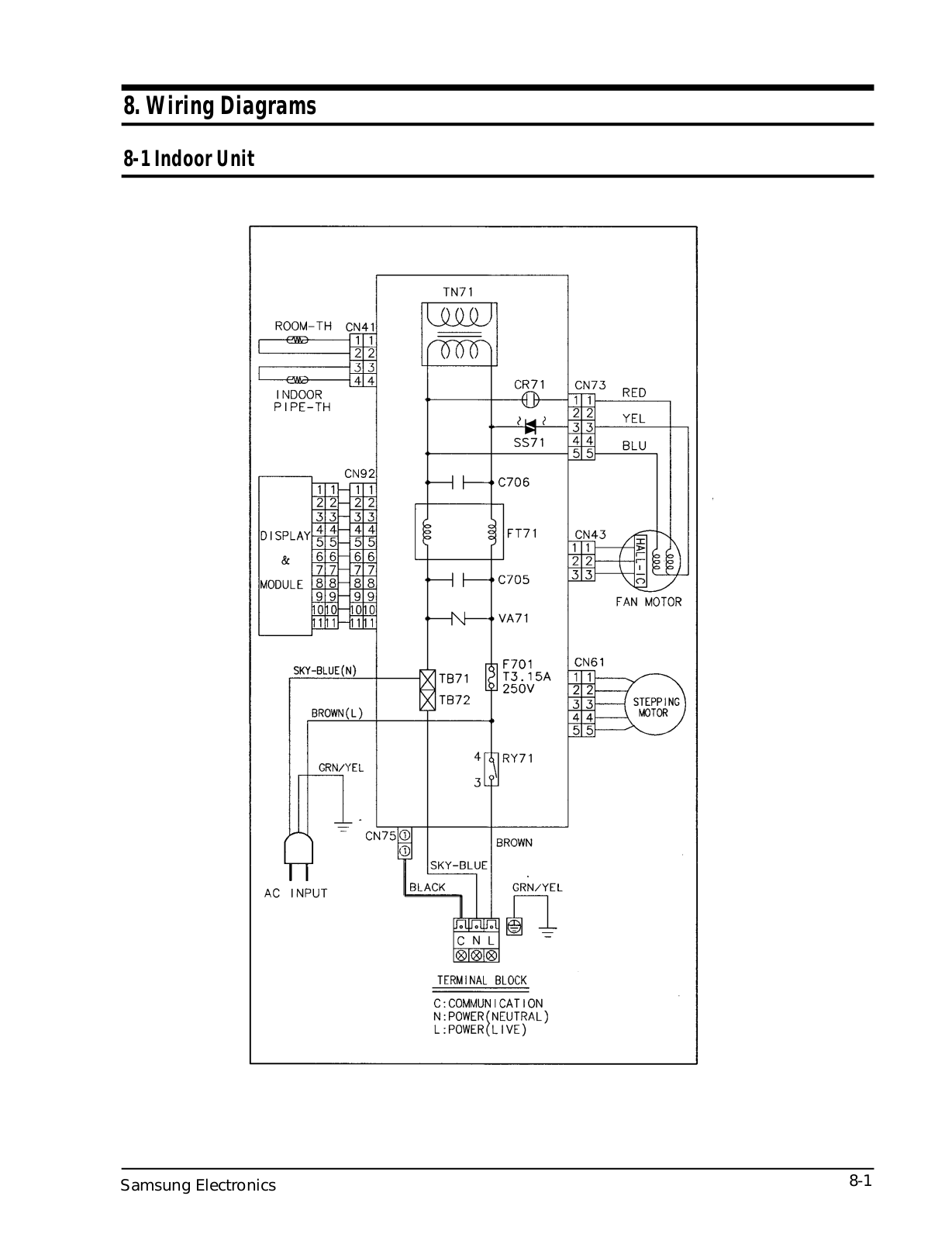 Samsung AQV12, AQV12F2VE-BOL Wiring Diagram