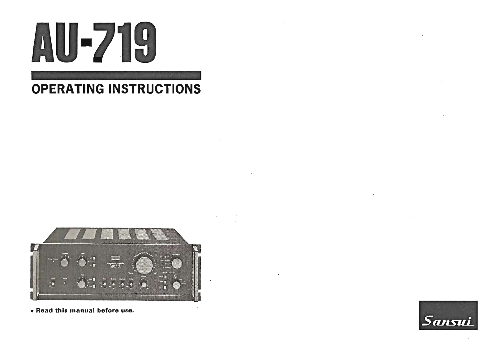 Sansui AU-719 Owners Manual