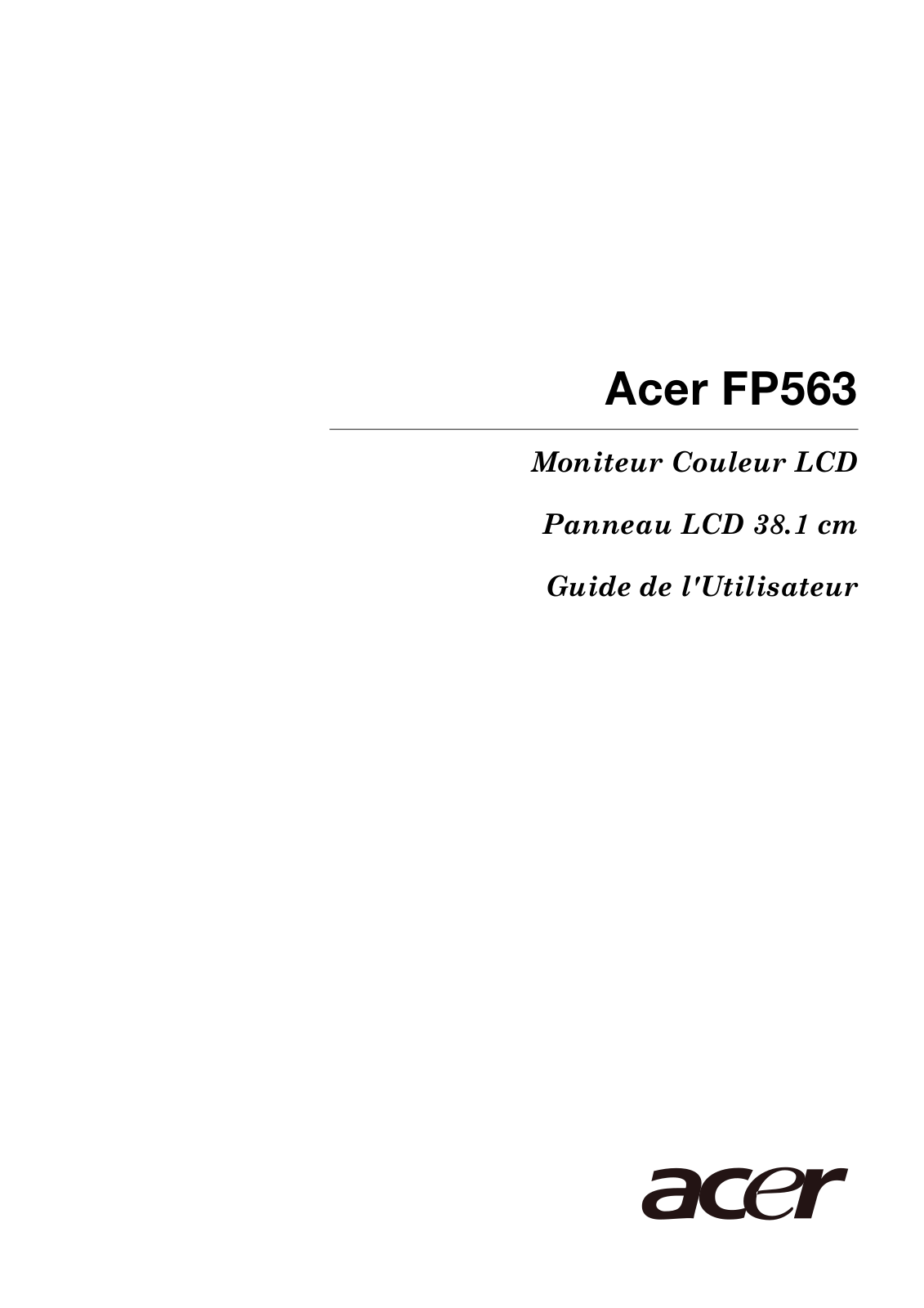 ACER FP563 User Manual