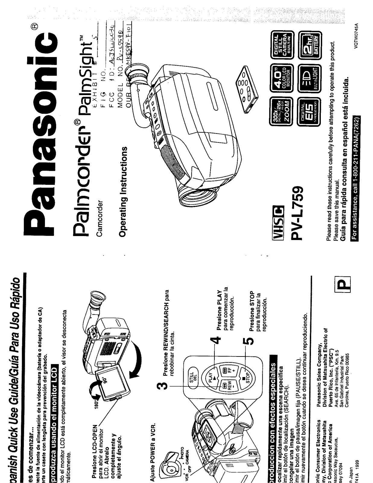 Panasonic 5LU0036 Users Manual