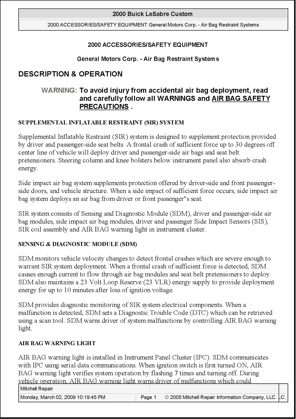 Pontiac Bonneville 2002 User Manual