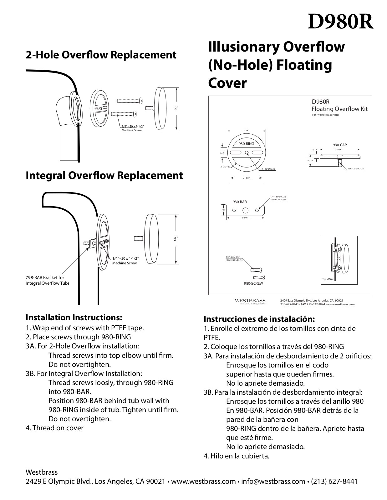 Westbrass WTB10022 Installation & Assembly - ManualMachine.com