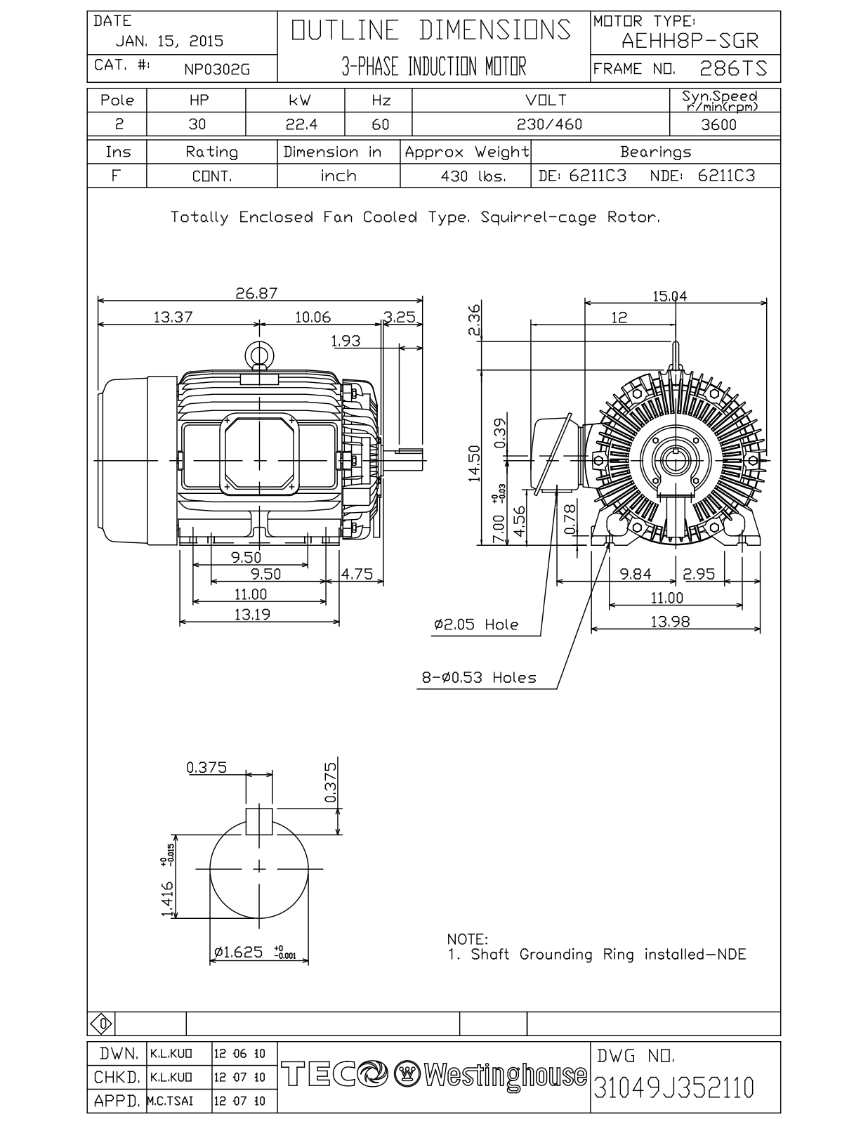 Teco NP0302G Reference Drawing