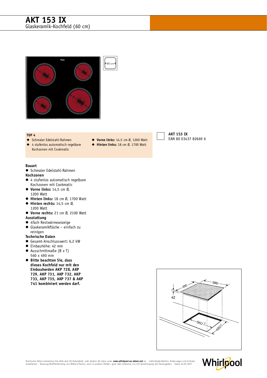 Whirlpool AKT 153 IX User Manual