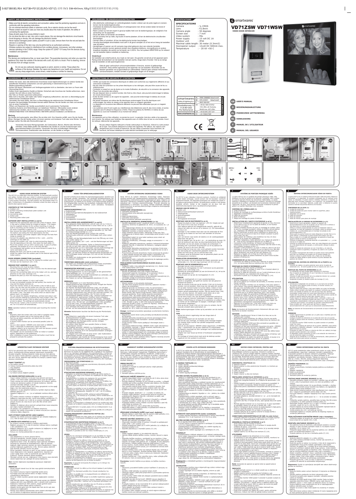 Smartwares VD71W SW, VD71Z SW User guide