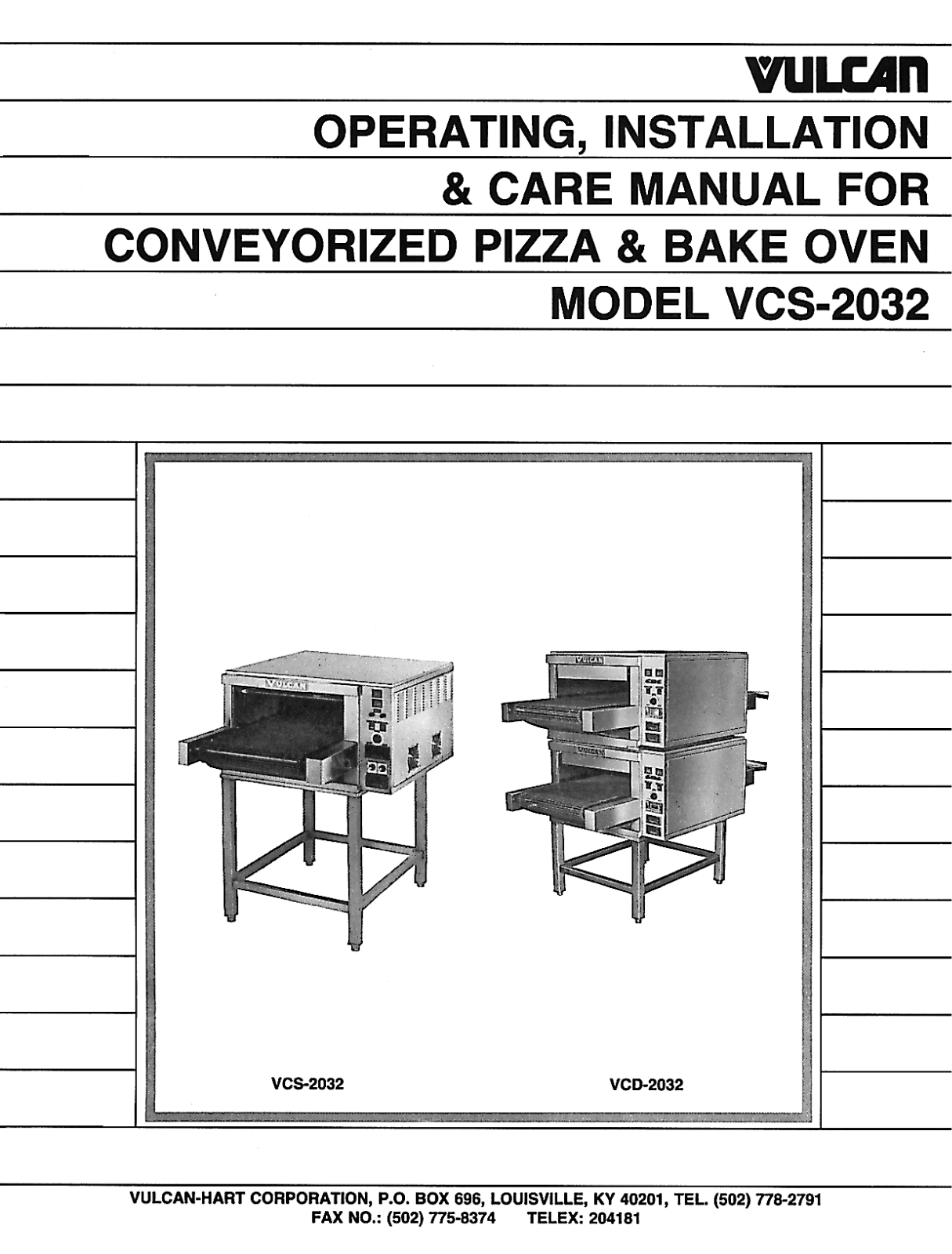 Vulcan VCS-2032 Installation Manual