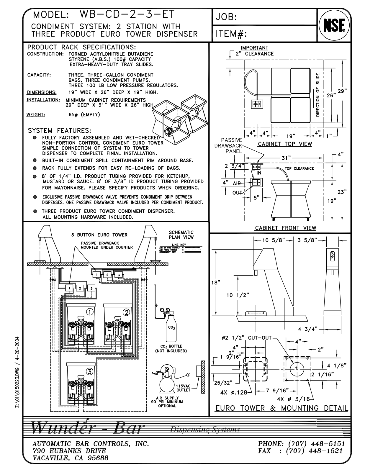 Wunder Bar WB-CD-2-3-ET User Manual