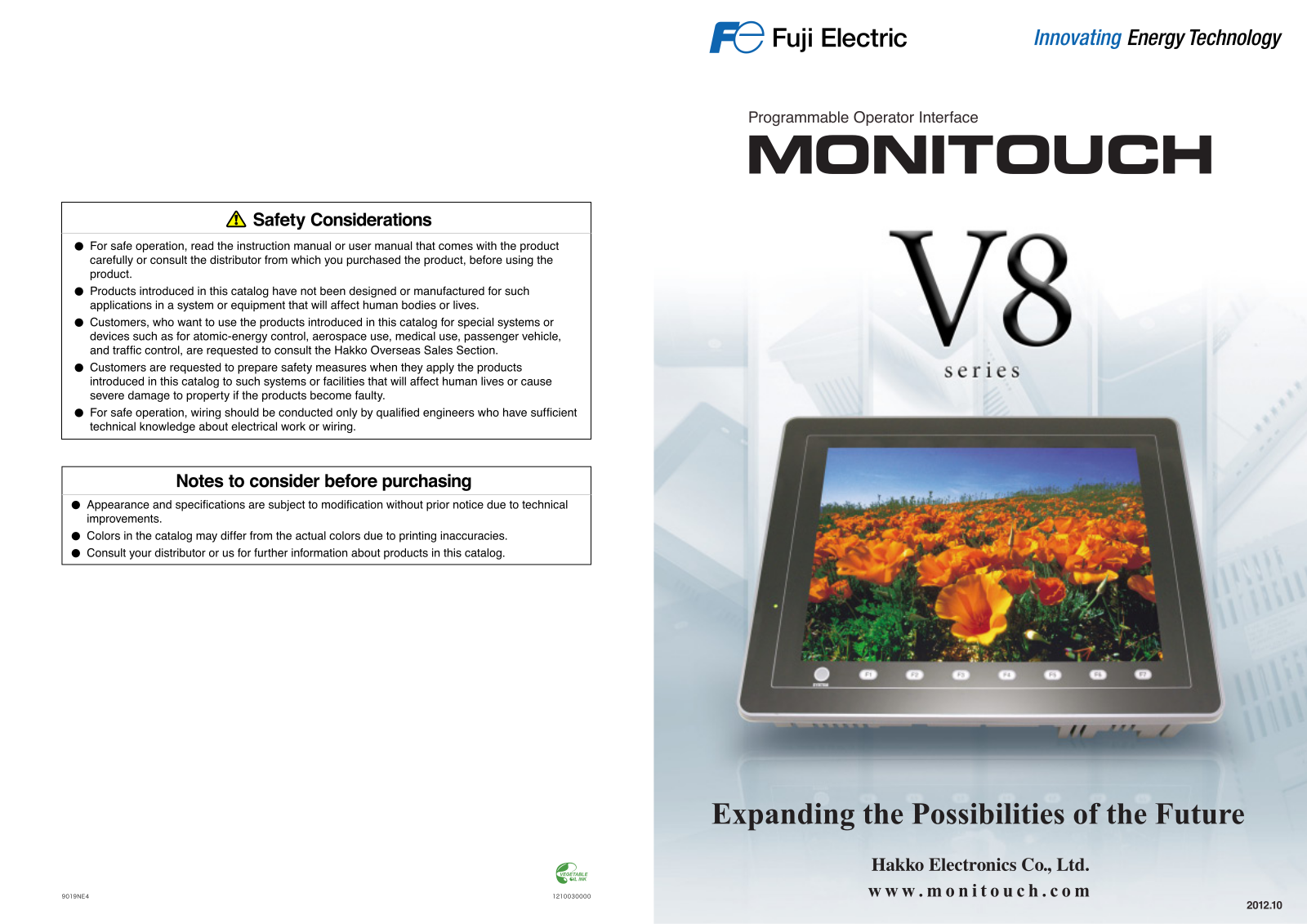 Fuji Electric Monitouch V8 Series Catalog