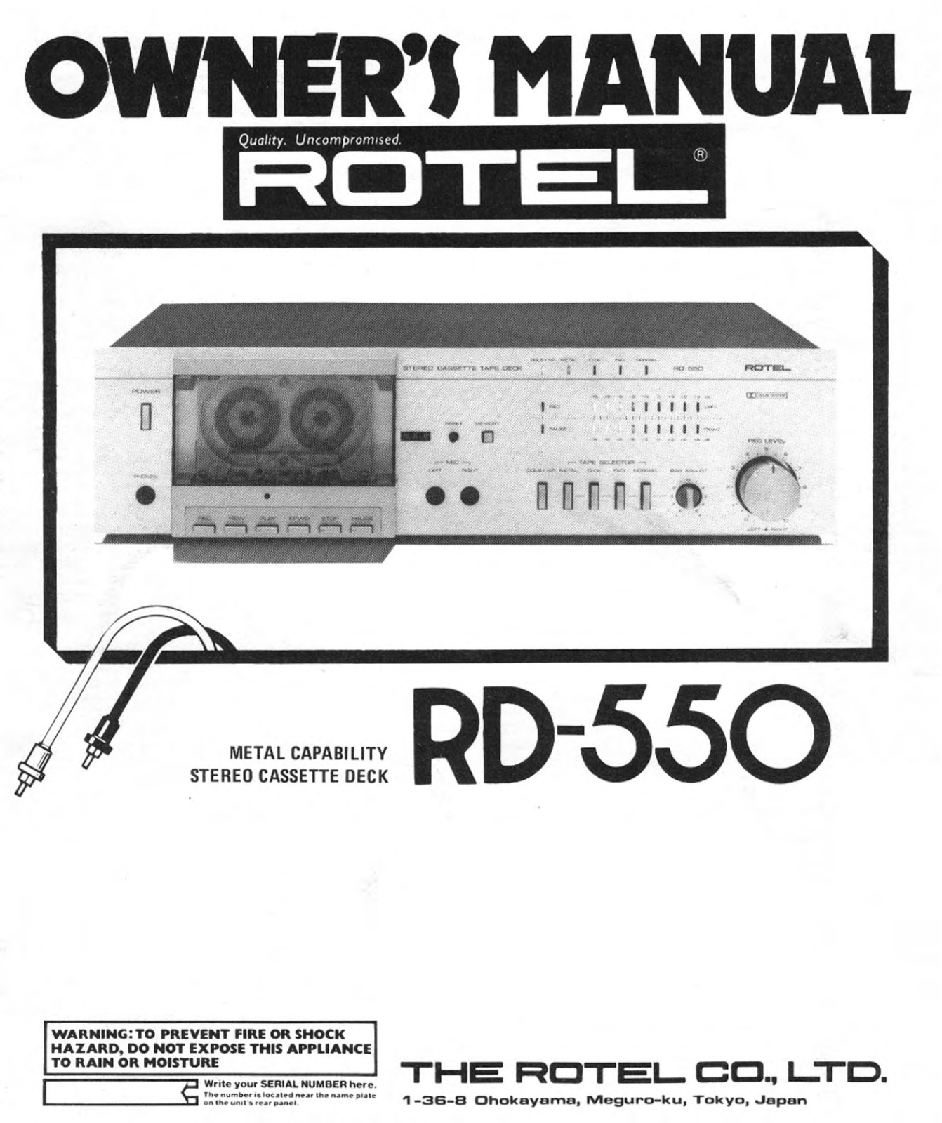 Rotel RD-550 User Manual