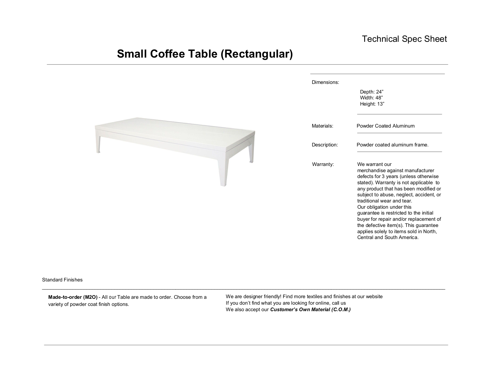Brayden Studio BRAY6423 Technical Spec Sheet