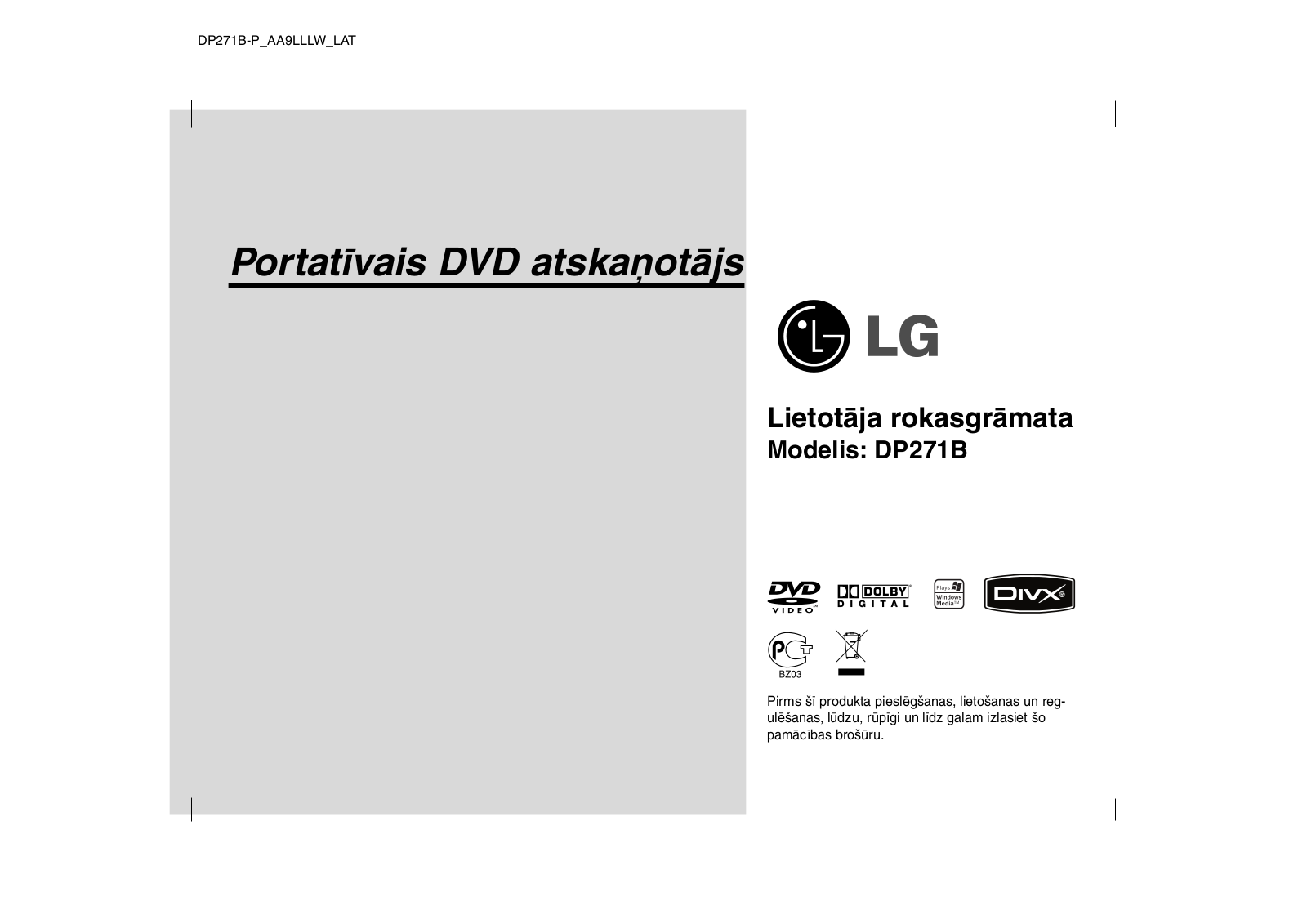 LG DP271B-P User Guide