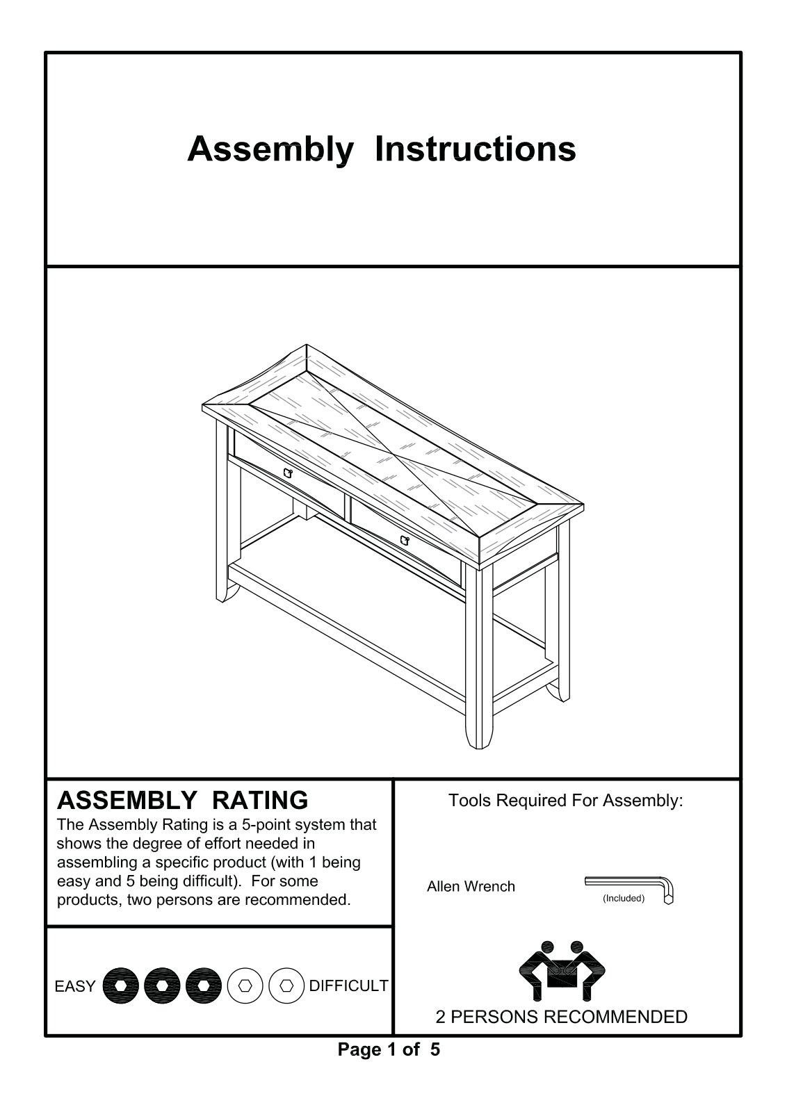Red Barrel Studio RDBE1954 Assembly Instructions - ManualMachine.com