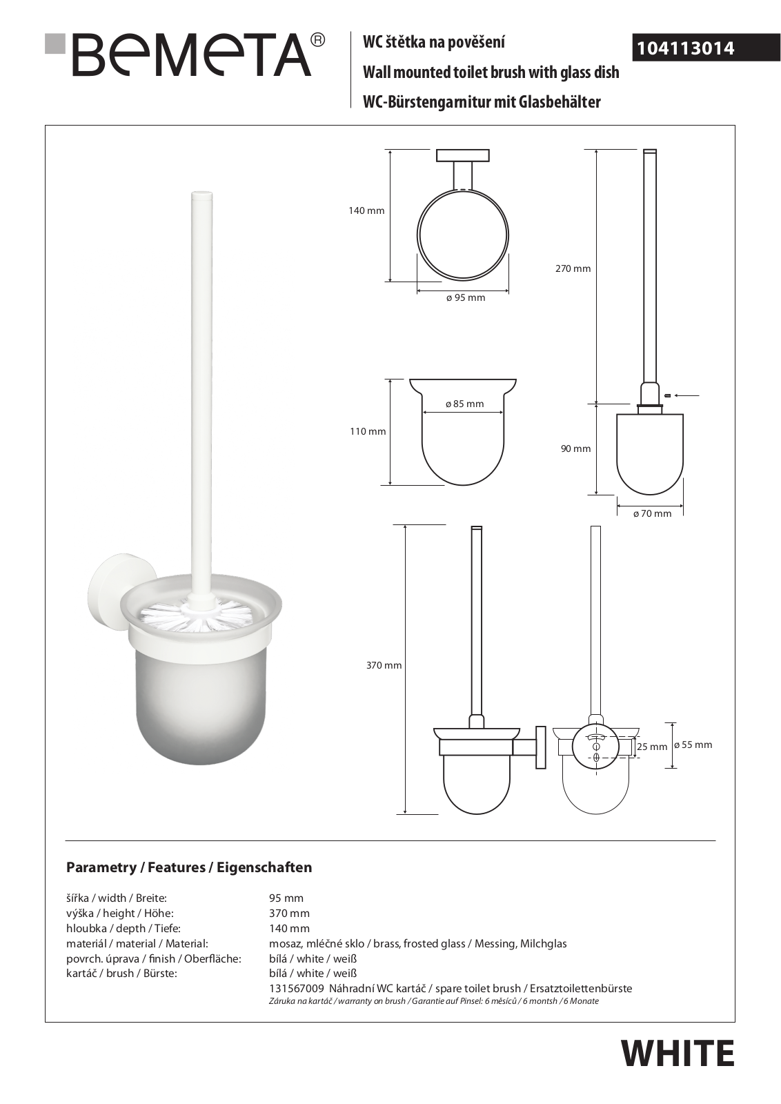 Bemeta White 104113014 User guide