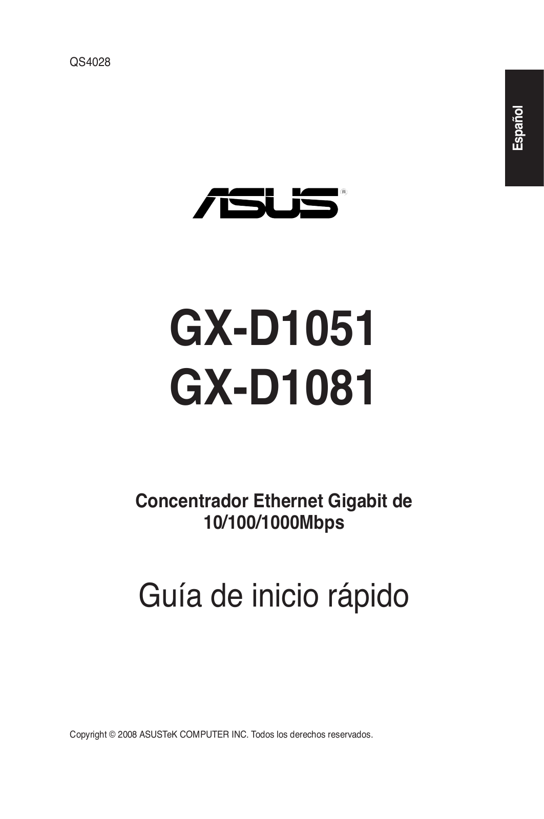 Asus GX-D1081, GX-D1051 QUICK START GUIDE