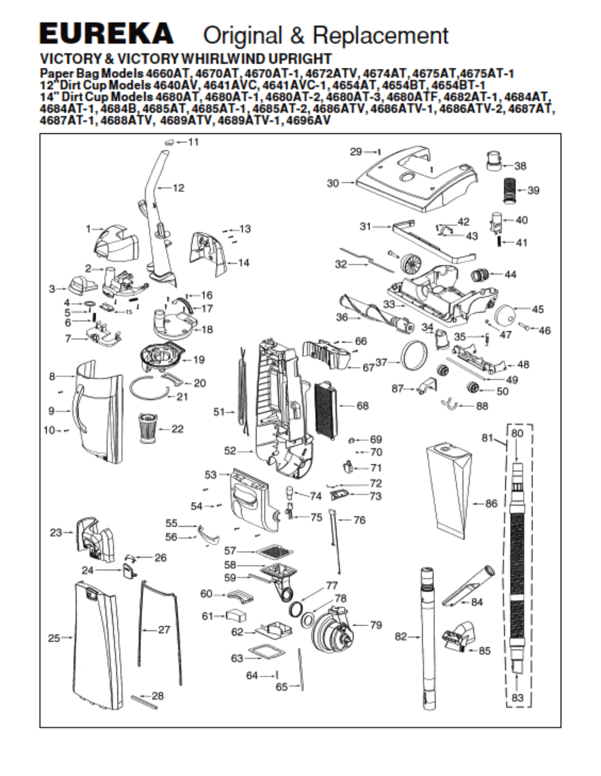 Eureka 4688atv, 4687at, 4686atv, 4654at, 4641avc Owner's Manual