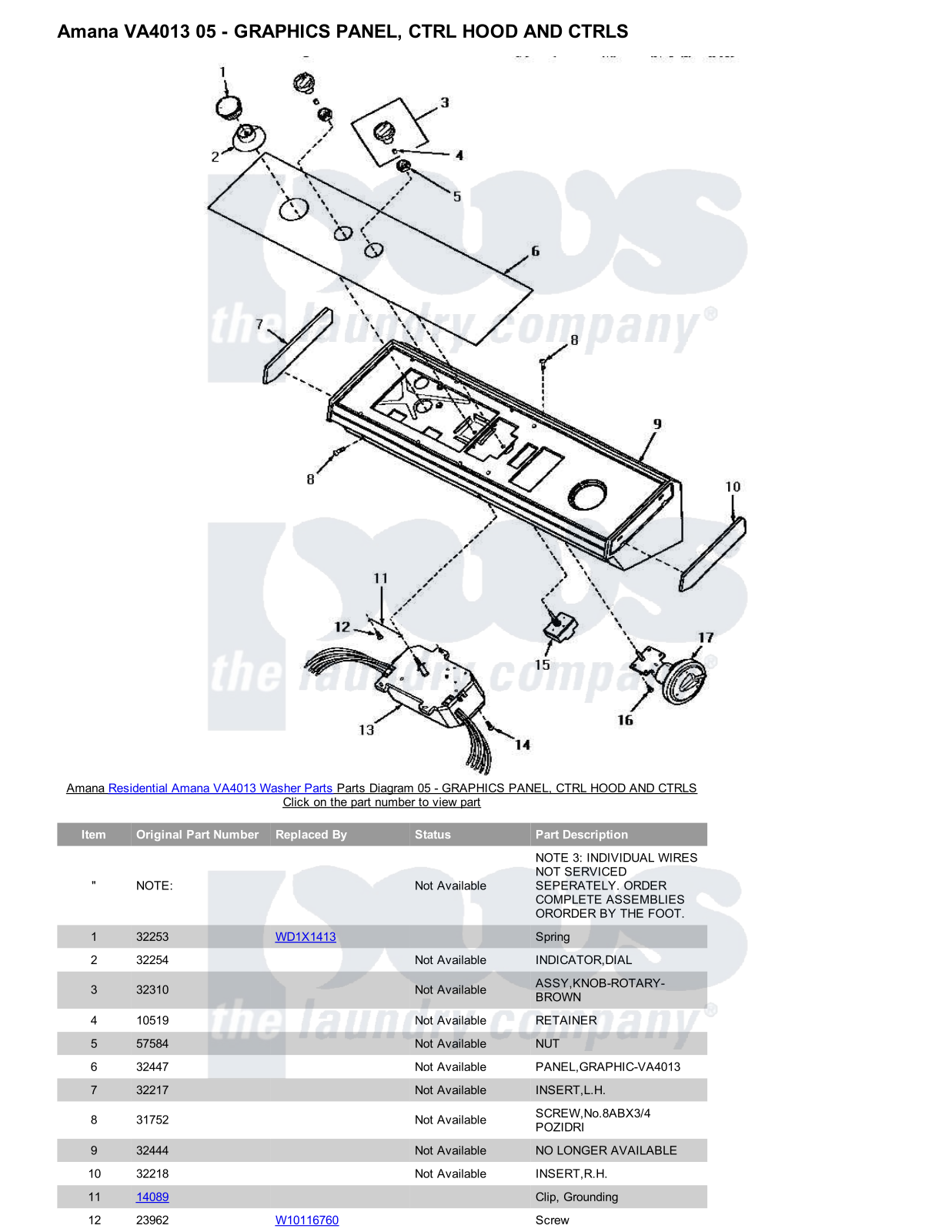 Amana VA4013 Parts Diagram