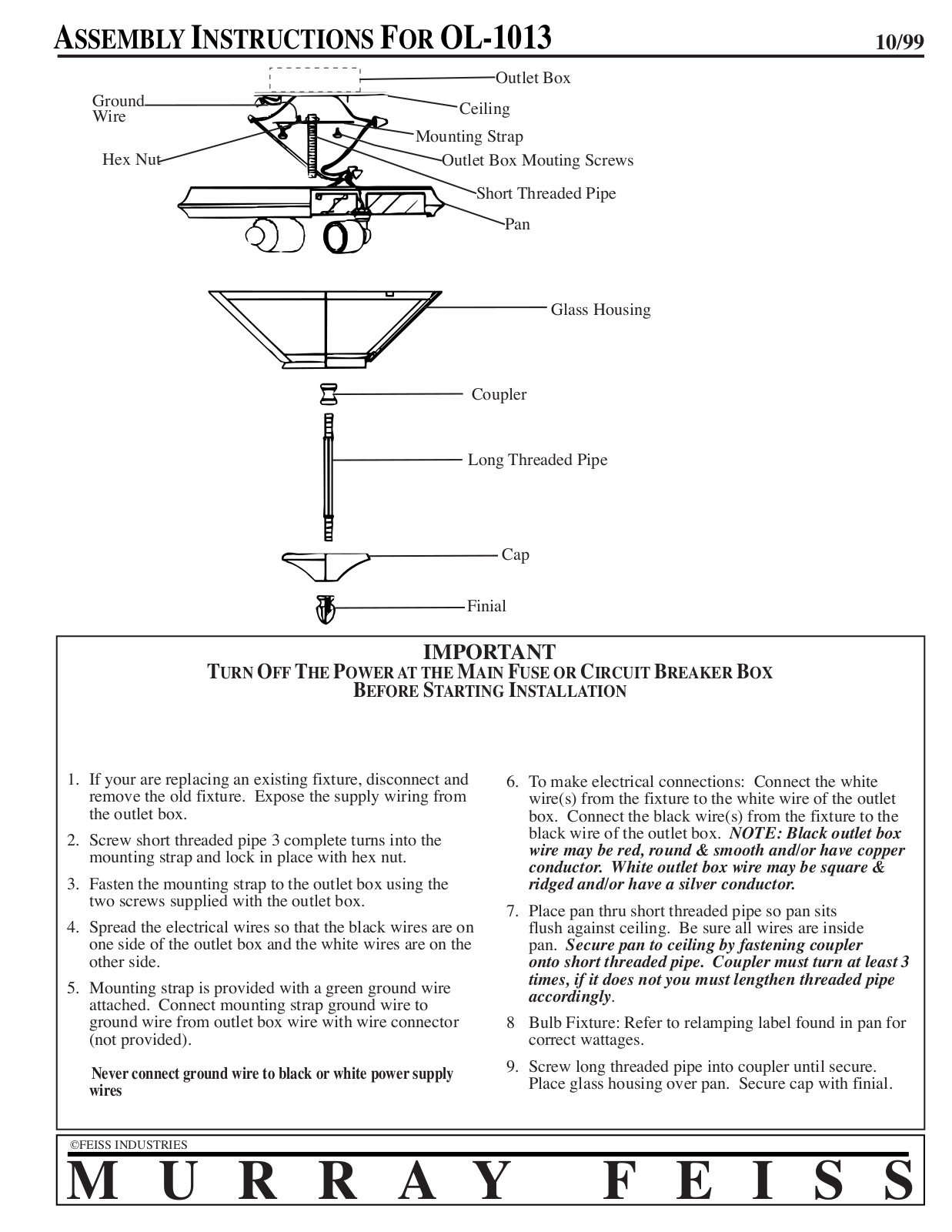 Feiss OL1013 User Manual