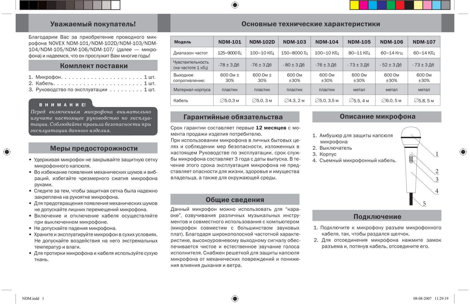 Novex NDM-106, NDM-107 User Manual