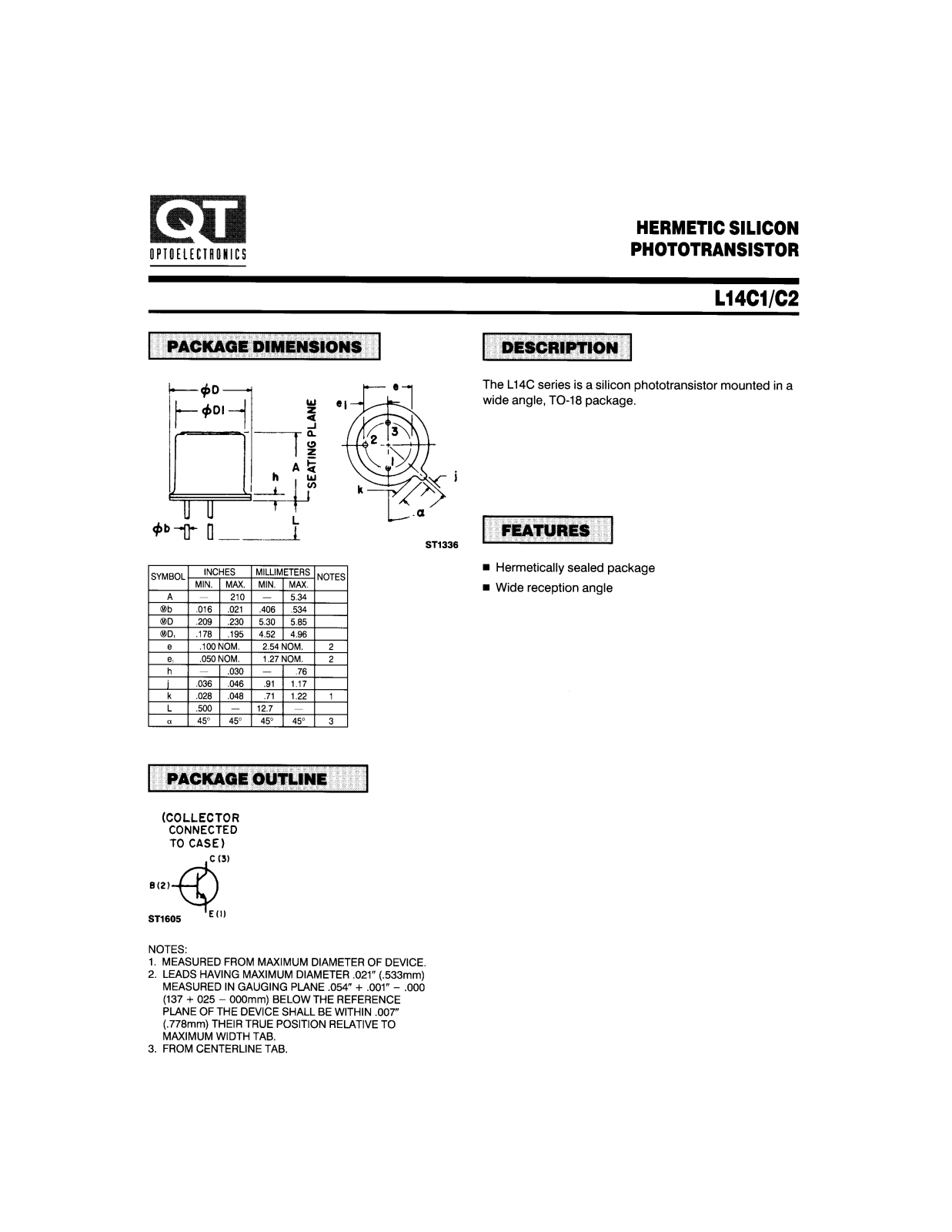 QT L14C1, L14C2 Datasheet