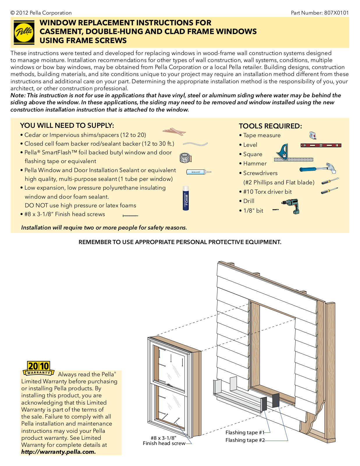 Pella 807X0101 User Manual