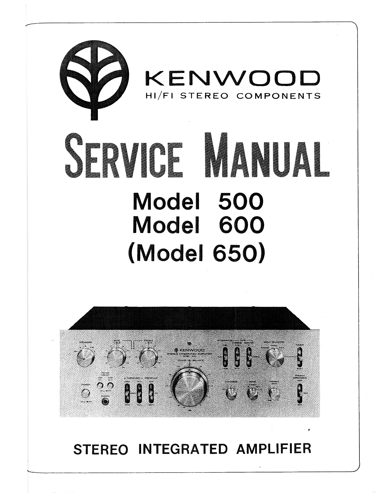 Kenwood 500, 600, 650 Service manual