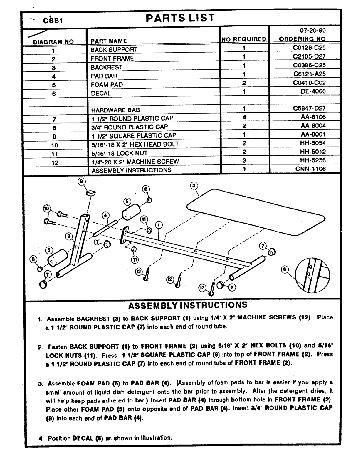 NordicTrack CSB10 Owner's Manual