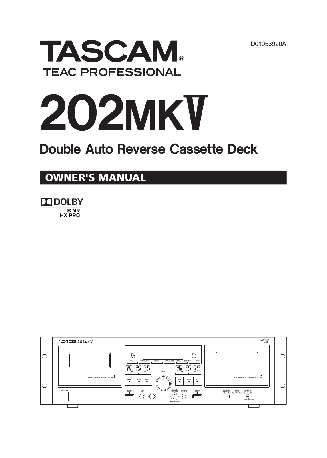 Tascam E-202-Mk5 Owners Manual