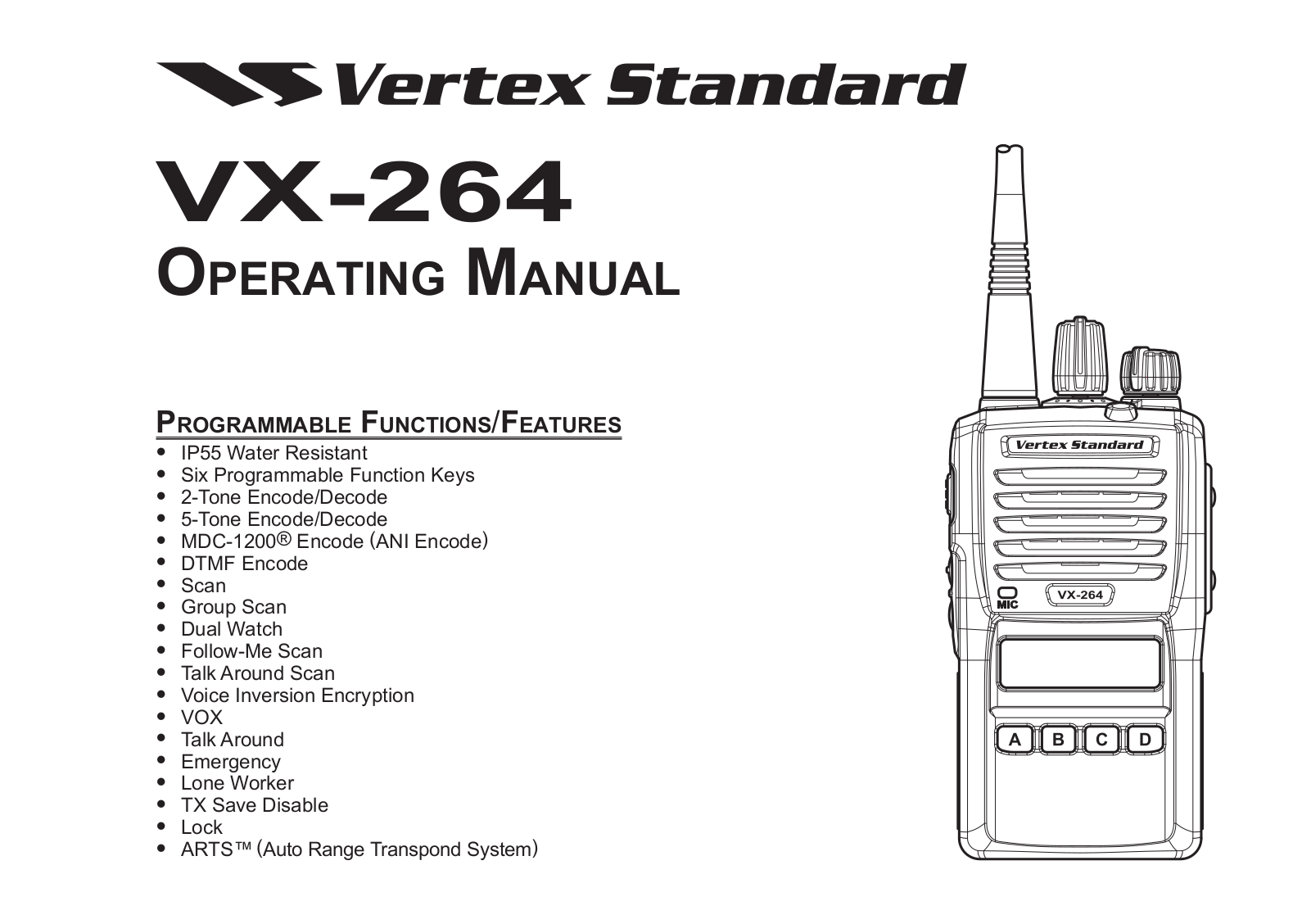 Vertex Standard VX-264 User Manual