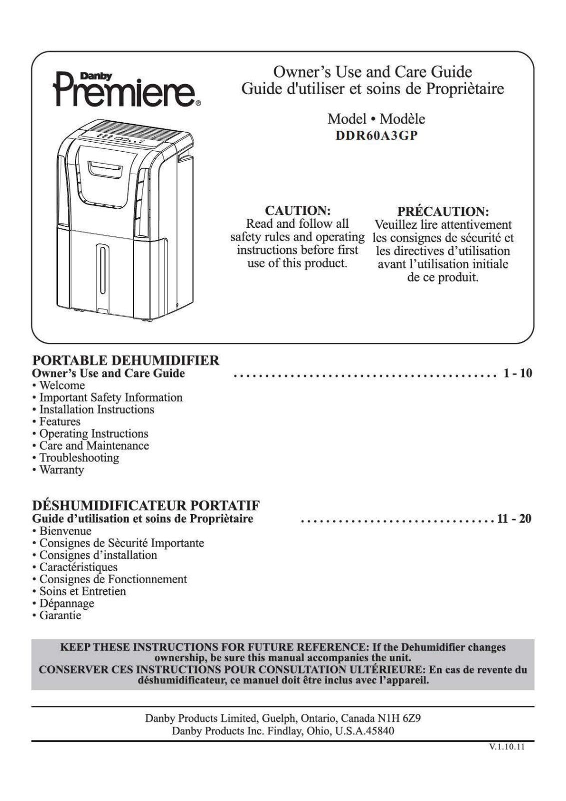 Danby DDR60A3GP User Manual