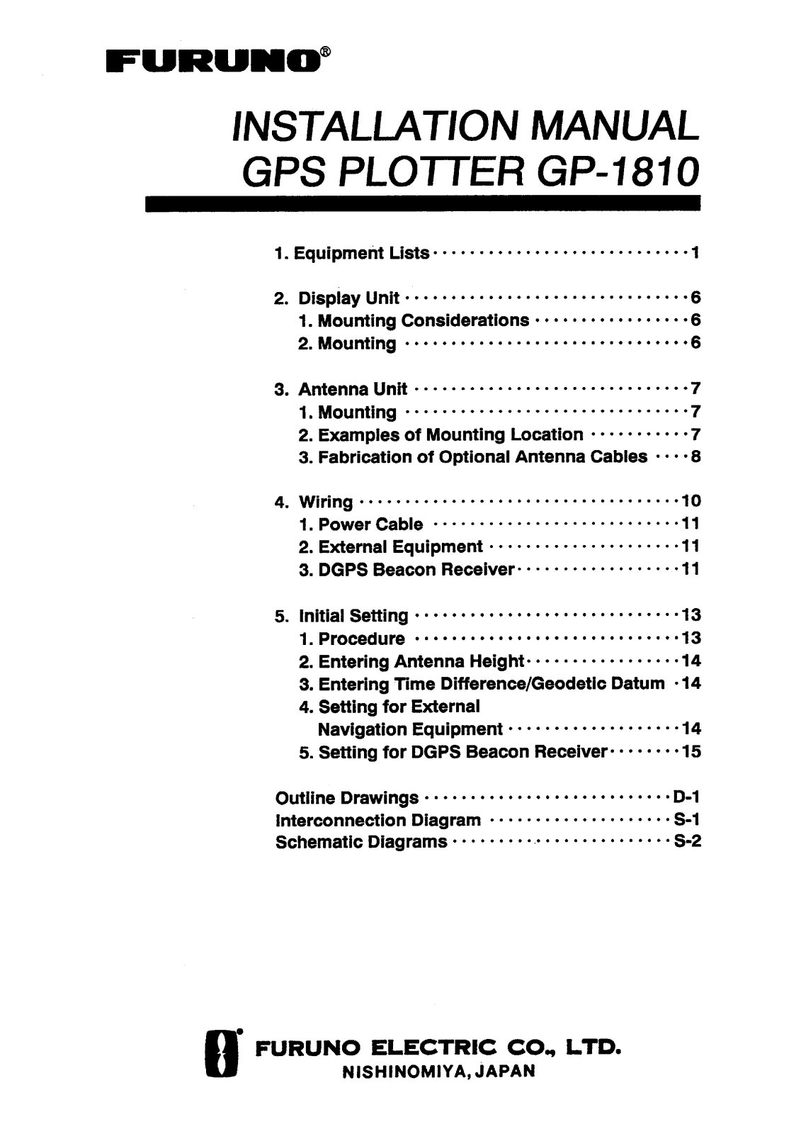 Furuno GP-1810 User Manual