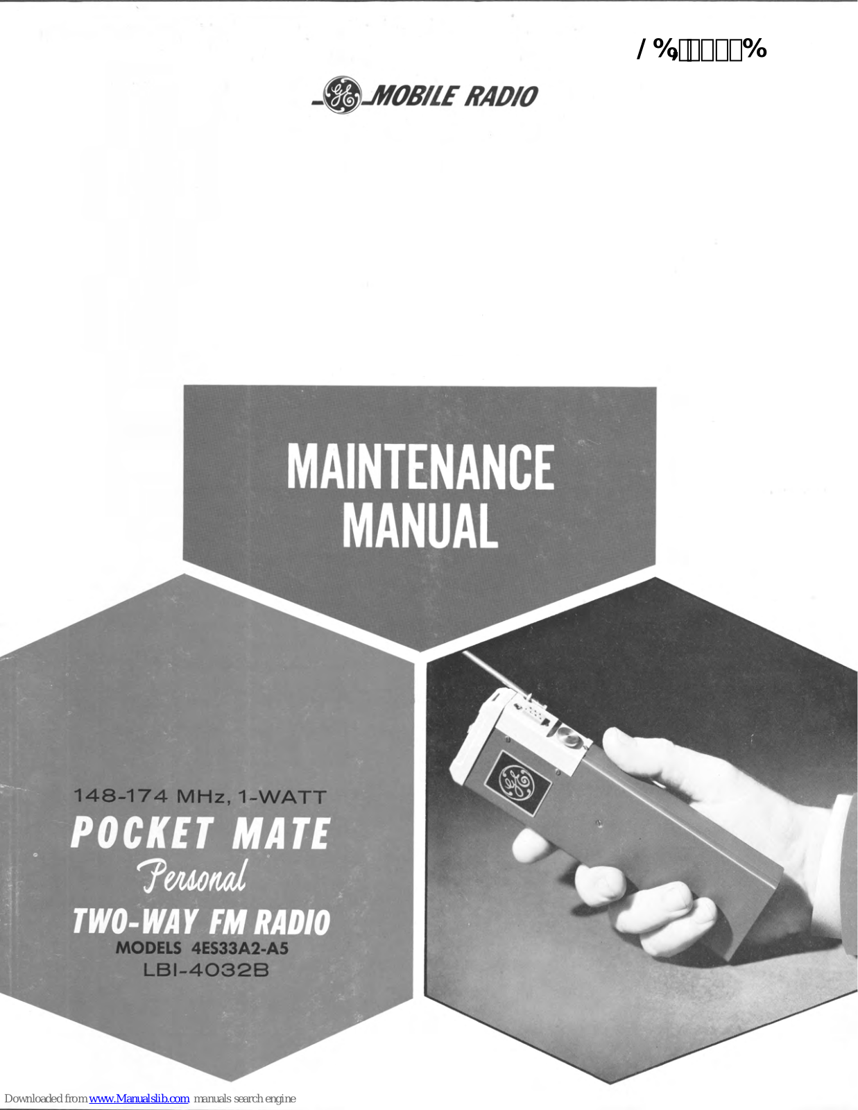 GE 4ES33A2, 4ES33A5 Maintenance Manual