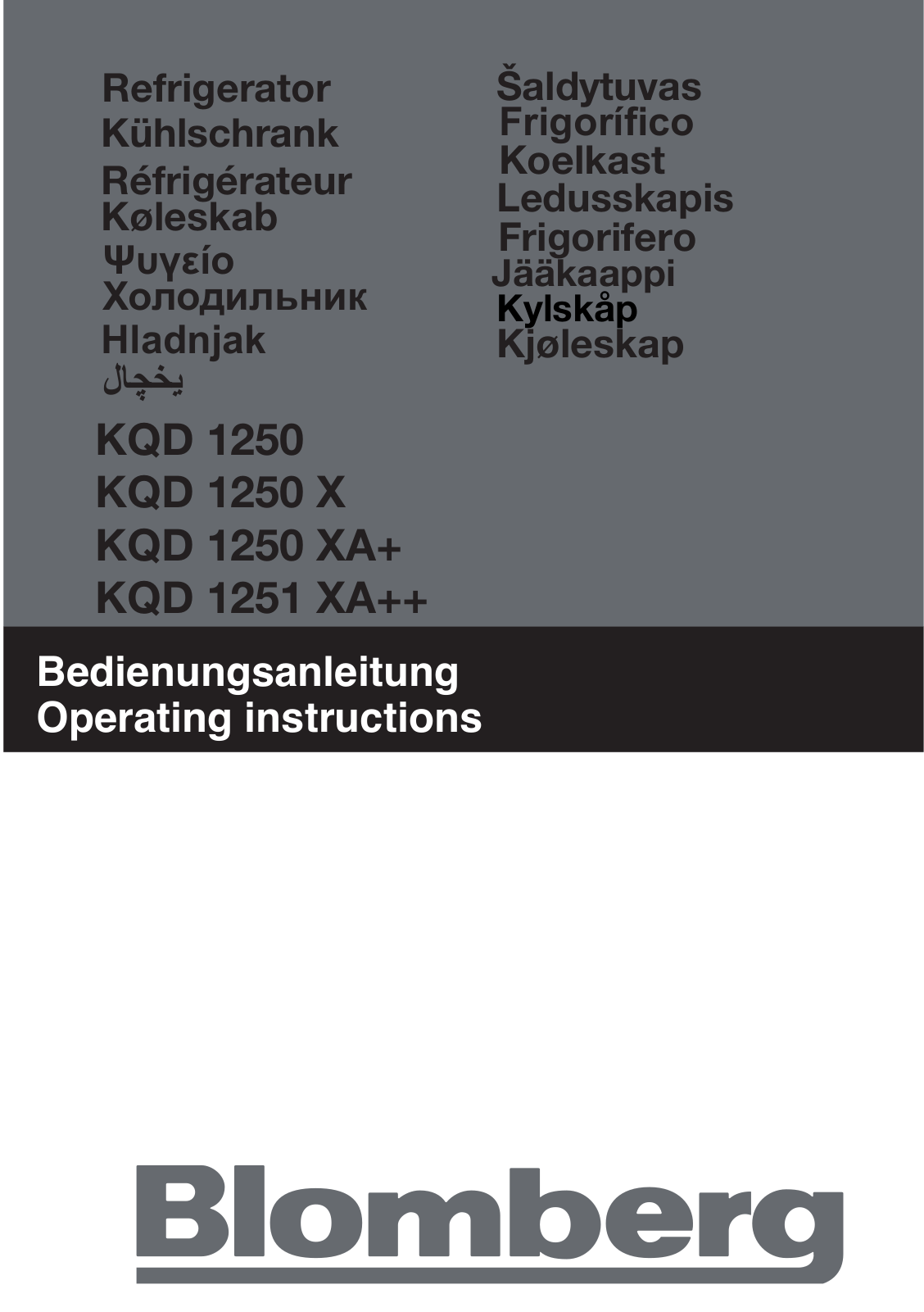 Blomberg KQD 1251 XA++, KQD 1250 XA+, KQD 1250 X User Manual