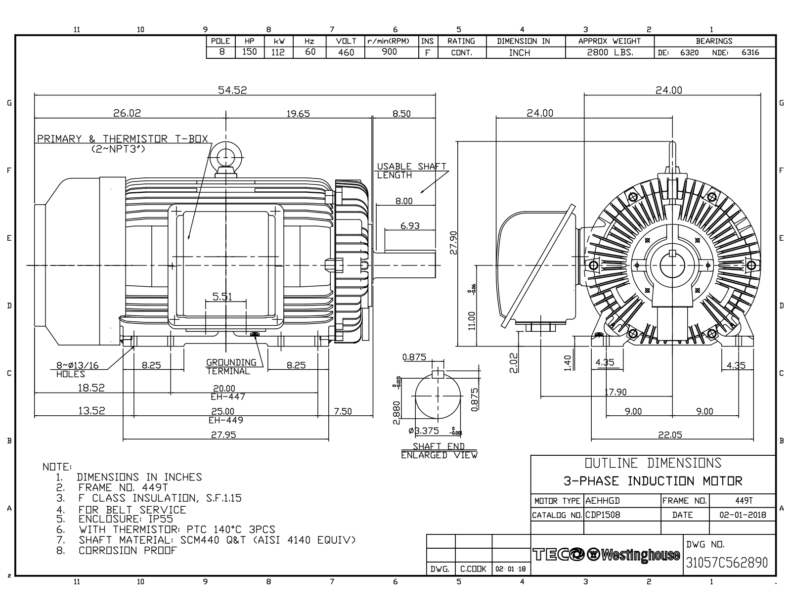 Teco CDP1508 Reference Drawing