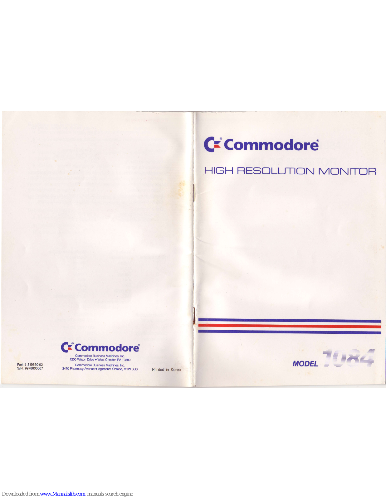 Commodore 1084 User Manual - ManualMachine.com