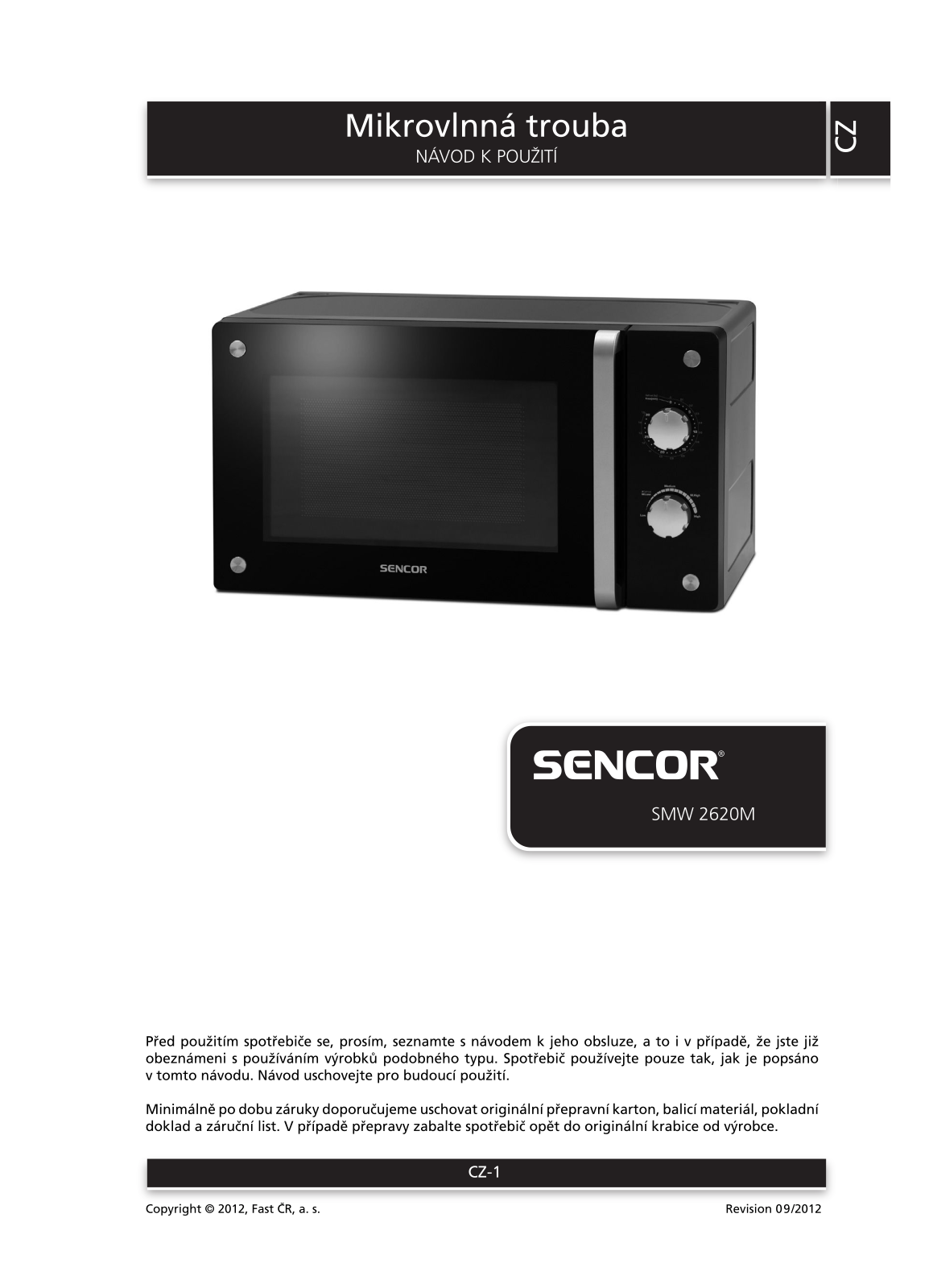 Sencor SMW 2620M User Manual