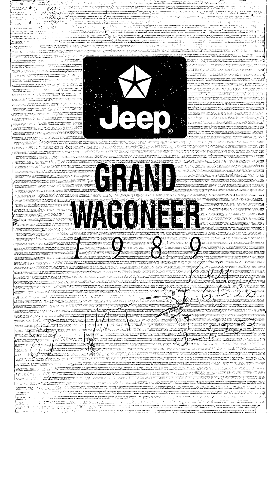 Jeep Wagoneer 1989 User Manual