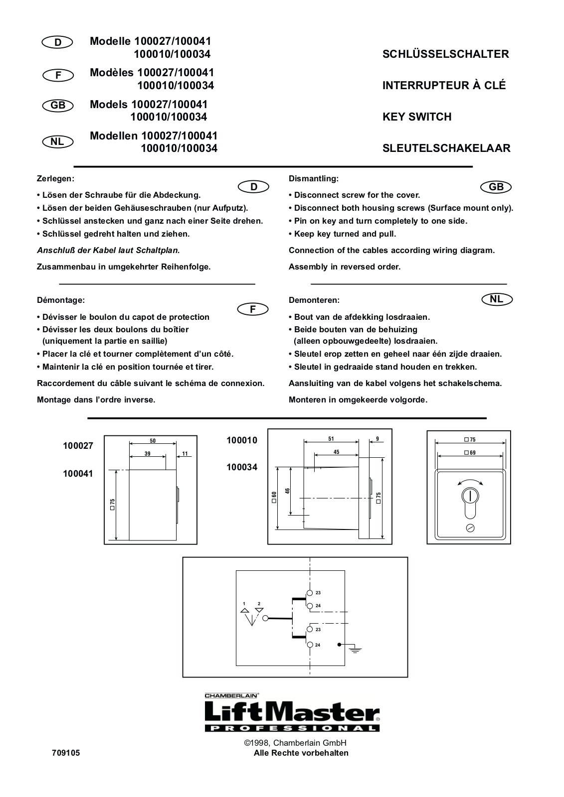 Chamberlain 100027, 100010 User Manual