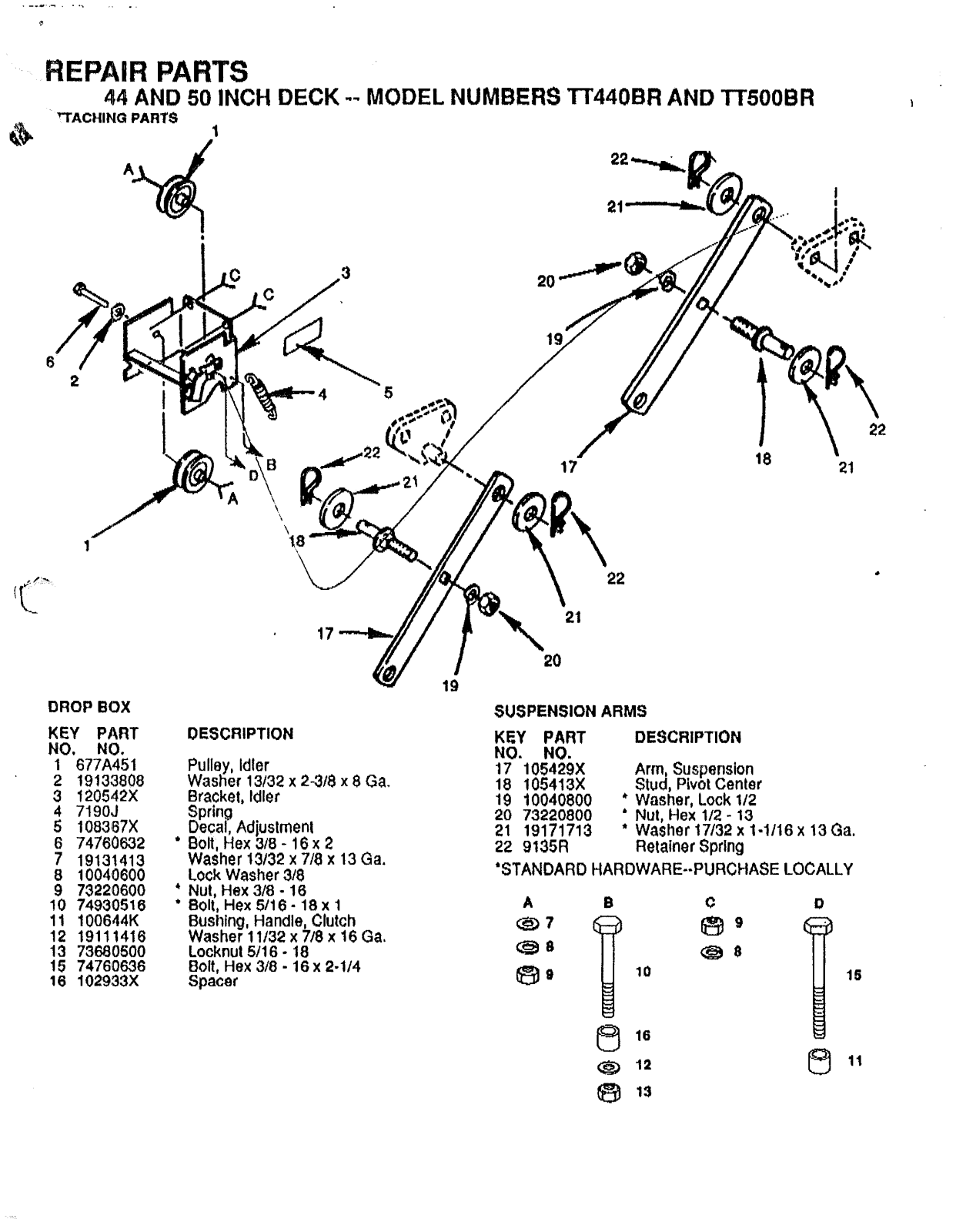 AYP TT440BR, TT500BR Parts List