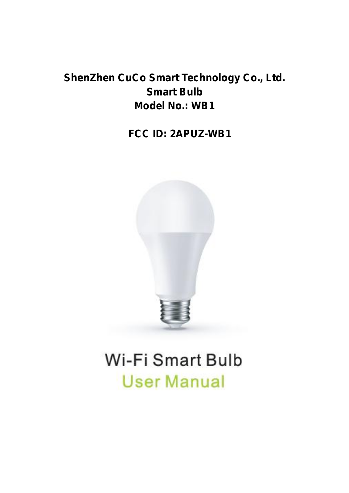 ShenZhen WB1 User Manual