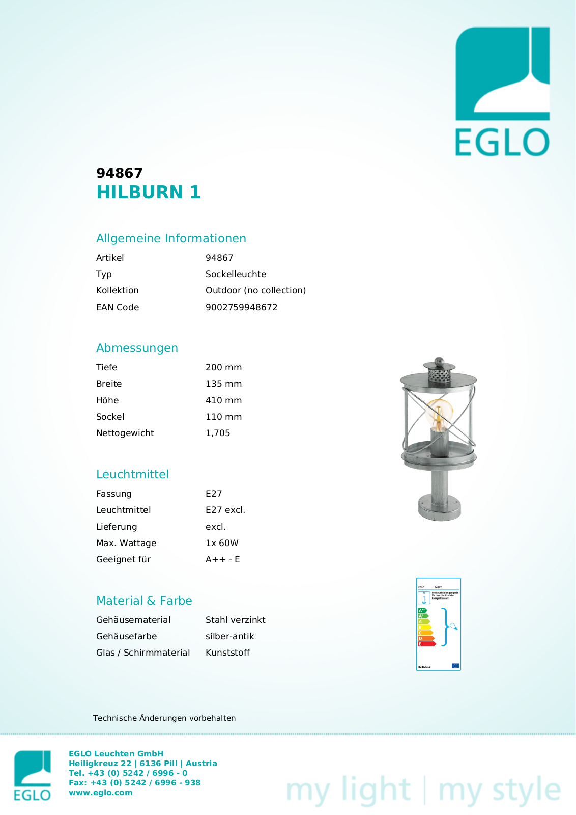 Eglo 94867 Service Manual