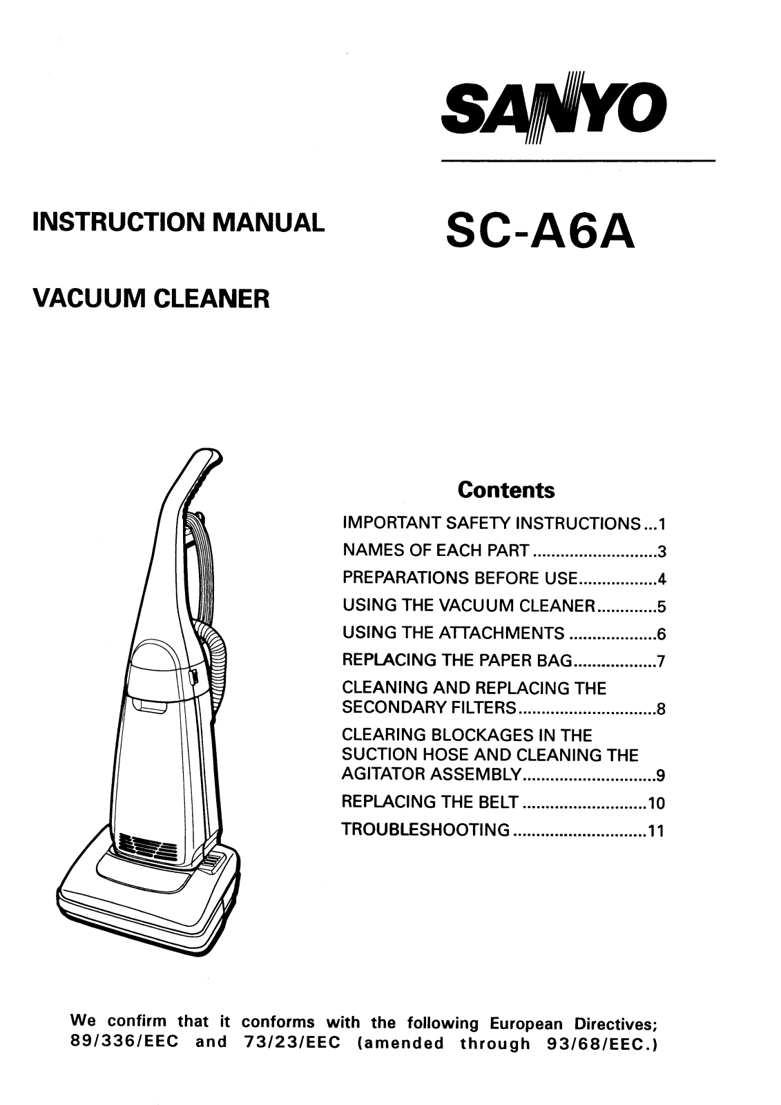 Sanyo SC-A6A Instruction Manual