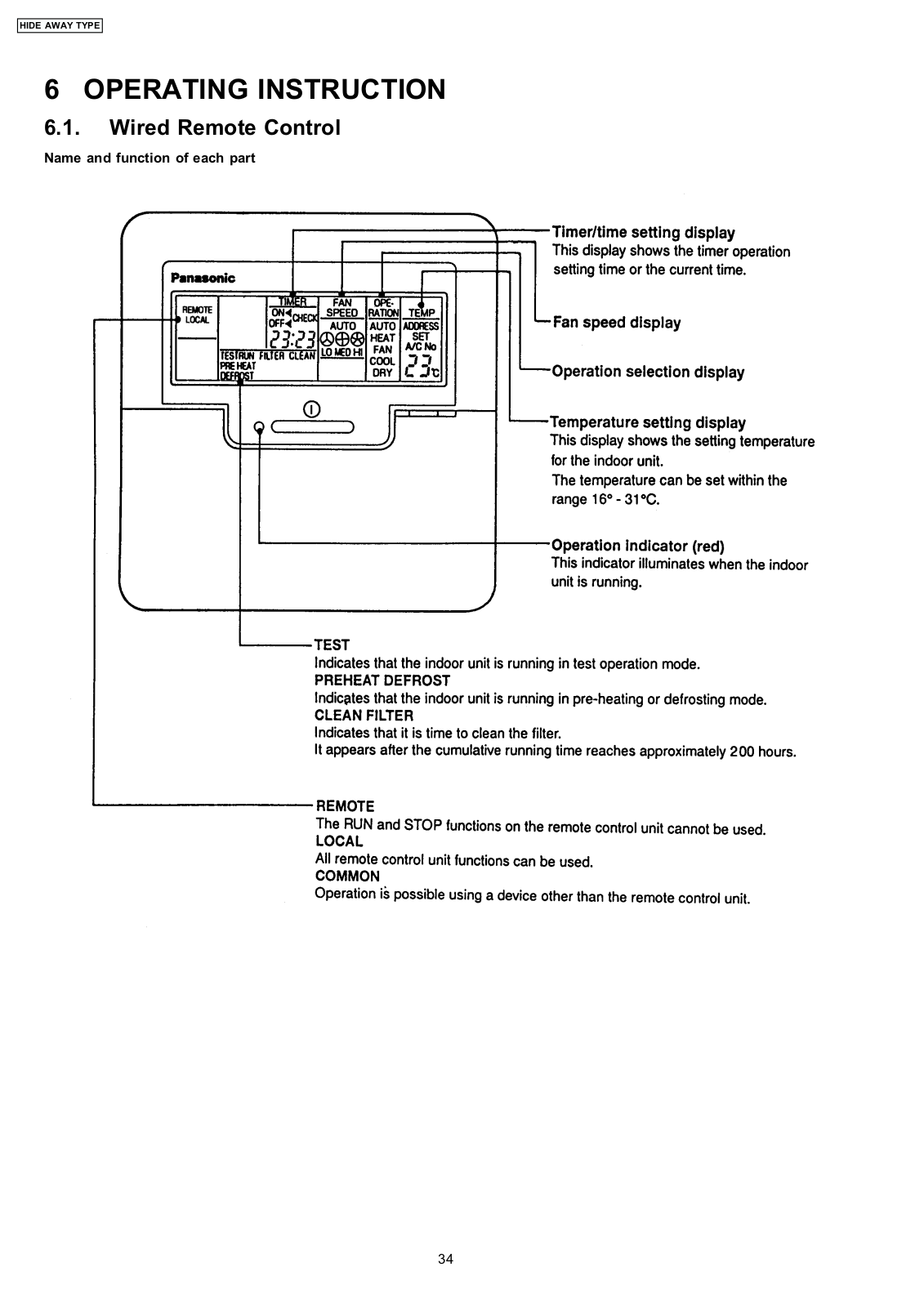 Panasonic CU-A34BD1P, CU-A24BD1P, CU-A43BD1P, CU-A28BD1P Operating Instruction