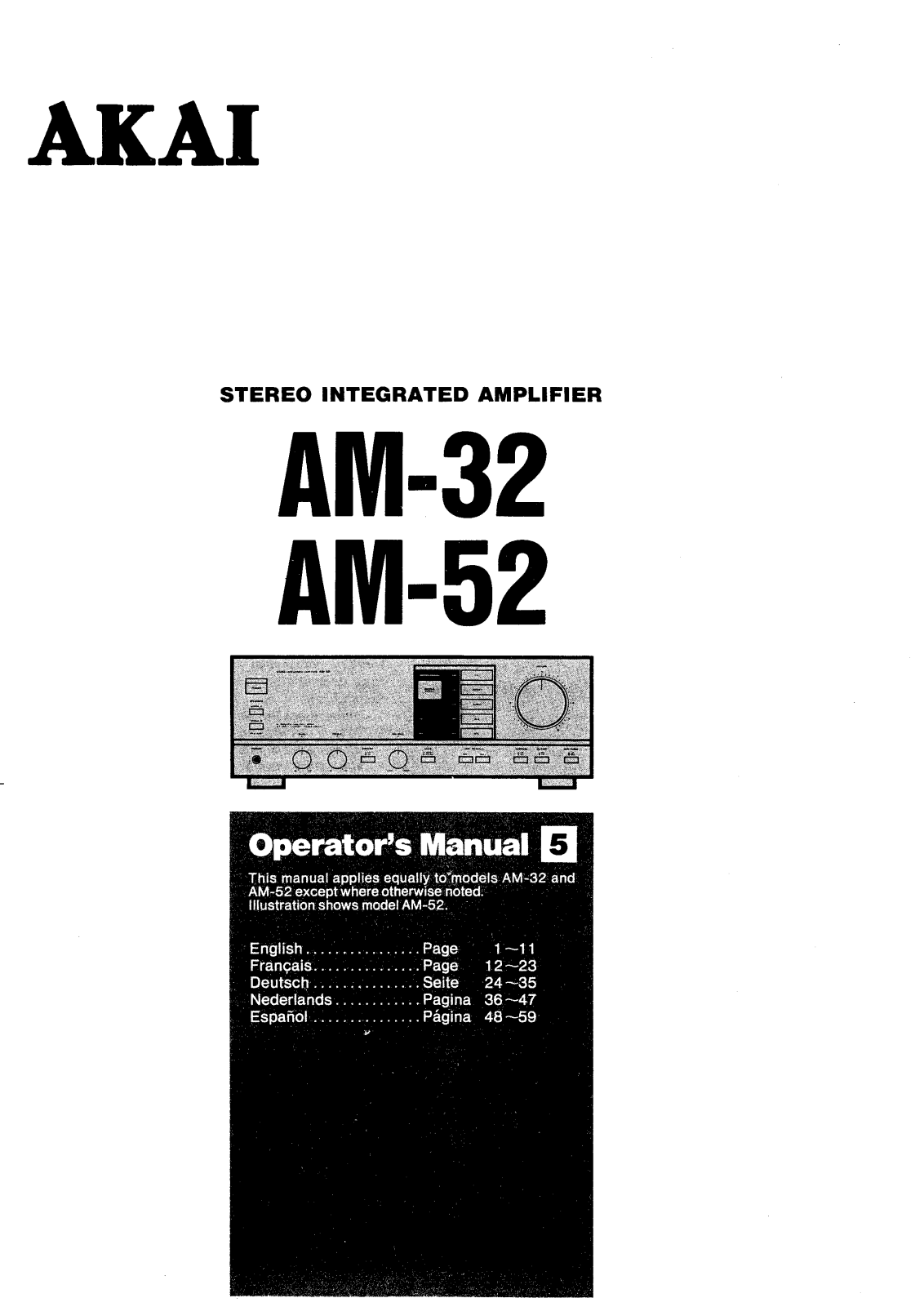 Akai AM-52, AM-32 User Manual