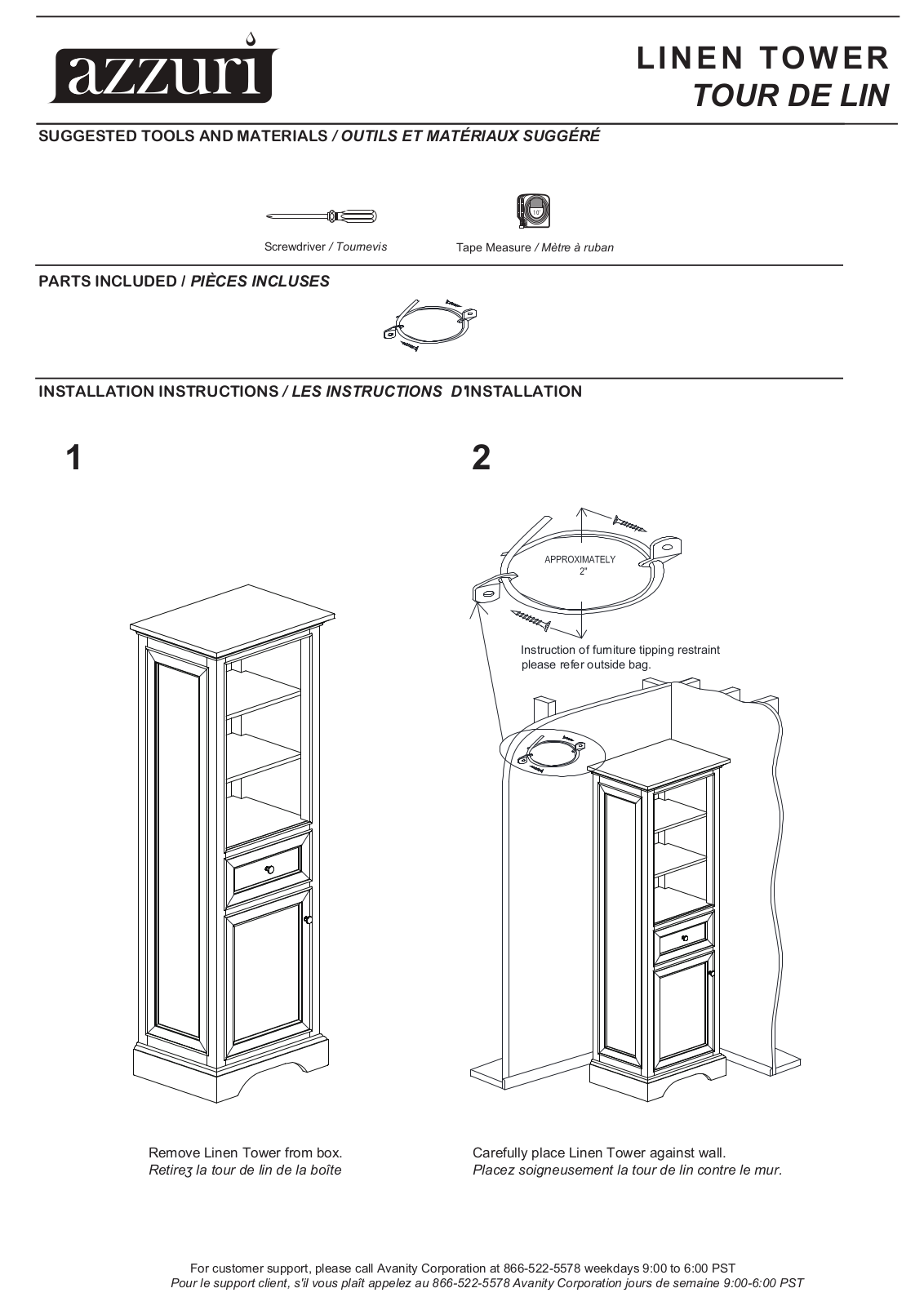 Azzuri MERCERLT22SG, HASTINGSLT22FW, HASTINGSLT22FG Installation Manual