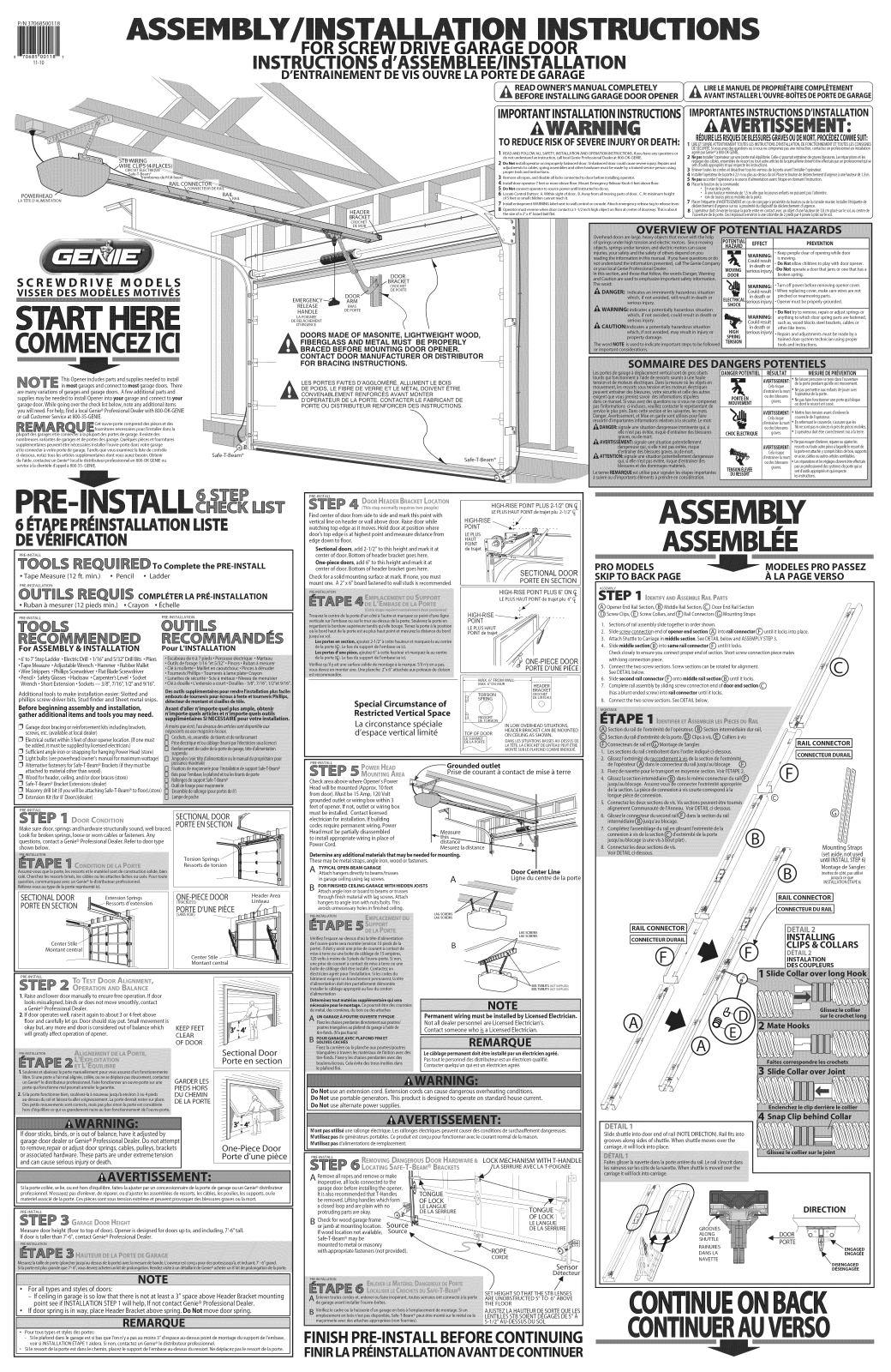Genie 2562, 2564 Installation Guide - ManualMachine.com