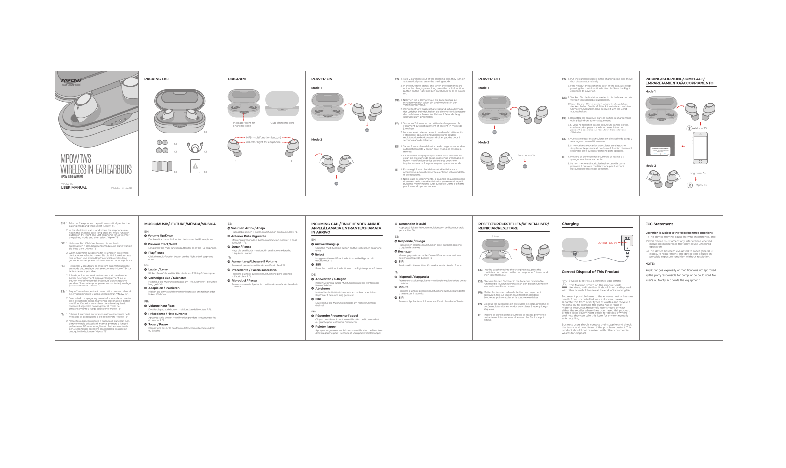 MPOW TECHNOLOGY BH322B Users manual