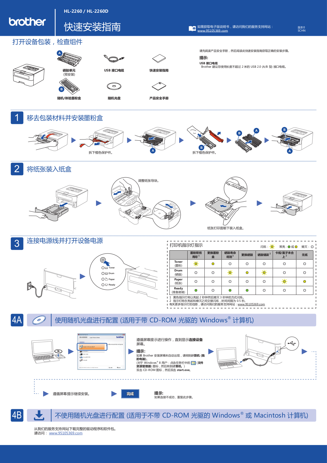 Brother HL-2260, HL-2260D Quick Setup Guide