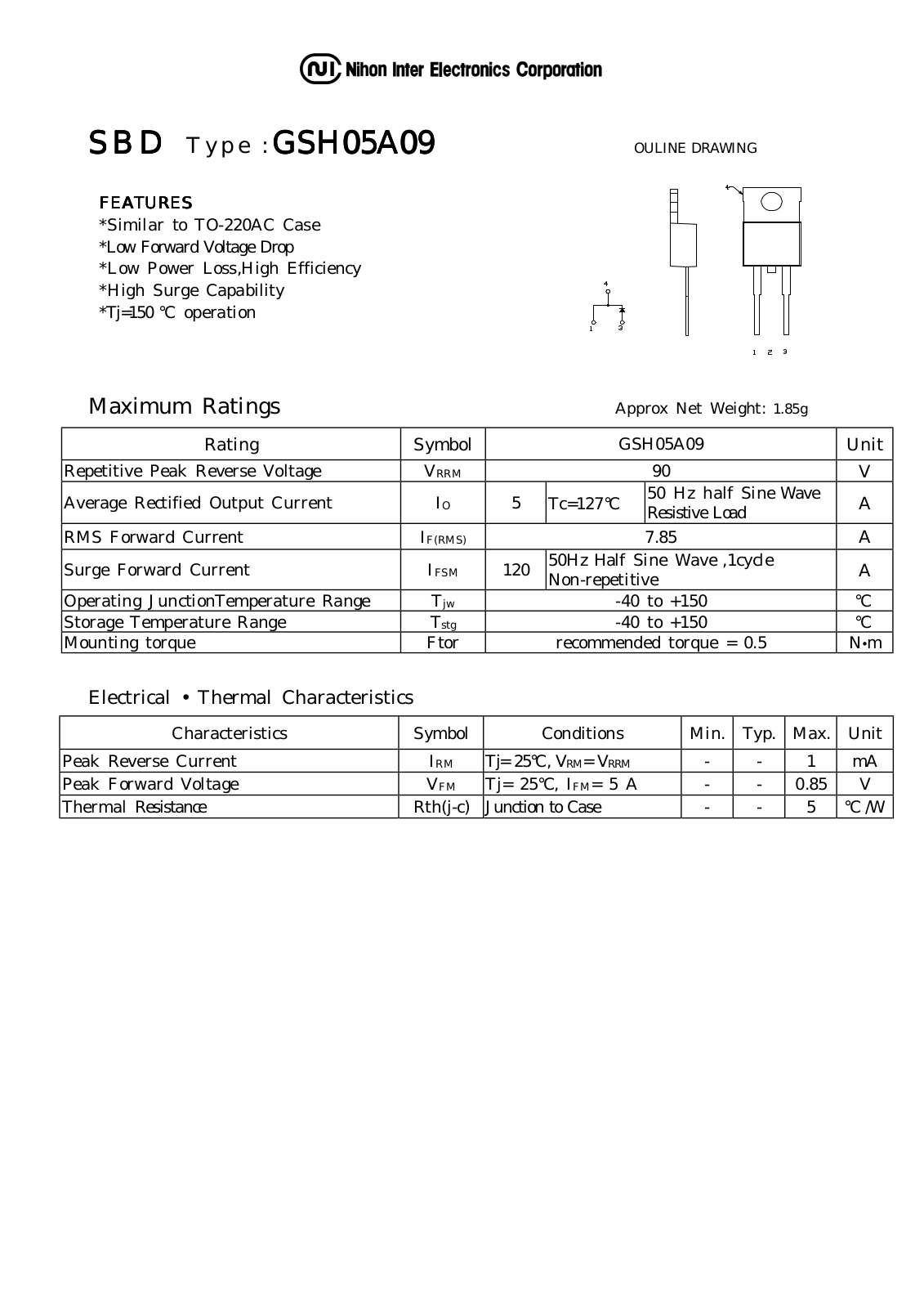 Datasheet GSH05A09 Datasheet (NIHON) - ManualMachine.com